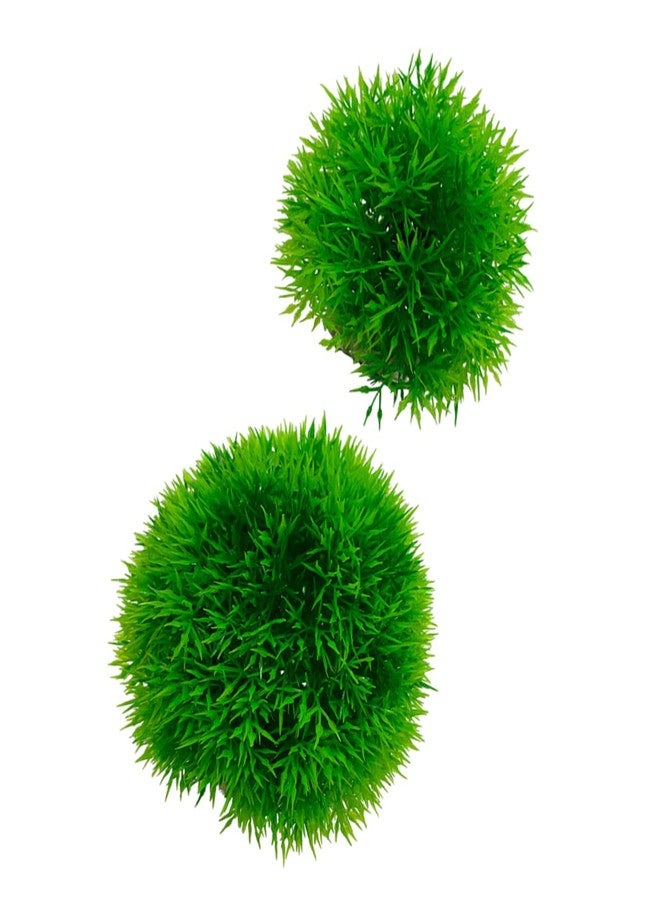 BCOATH Lifelike Aquatic Plants Decorations 2Pcs Fake Water Grass Balls for Fish Tank Aquarium Decors Lightweight Plastic Underwater Crafts for Home and Office - Image 1